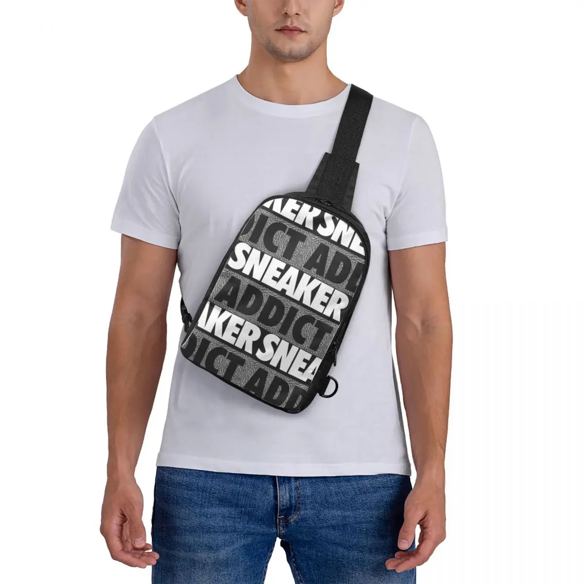 

Sneaker Addict Box Chest Bag Crossbody Backpack Sling Shoulder Bag For Men Travel Hiking Daypack