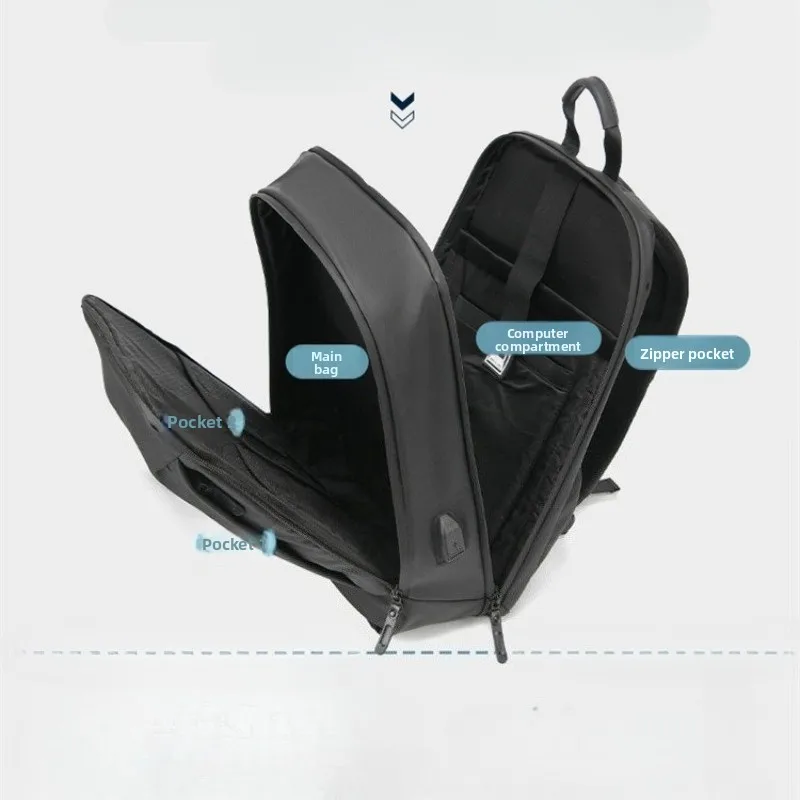 Mens 16 Inch Business Laptop Backpack Large Capacity Water Resistant Travel Backpack Simple Fashion for Men Daily Commute