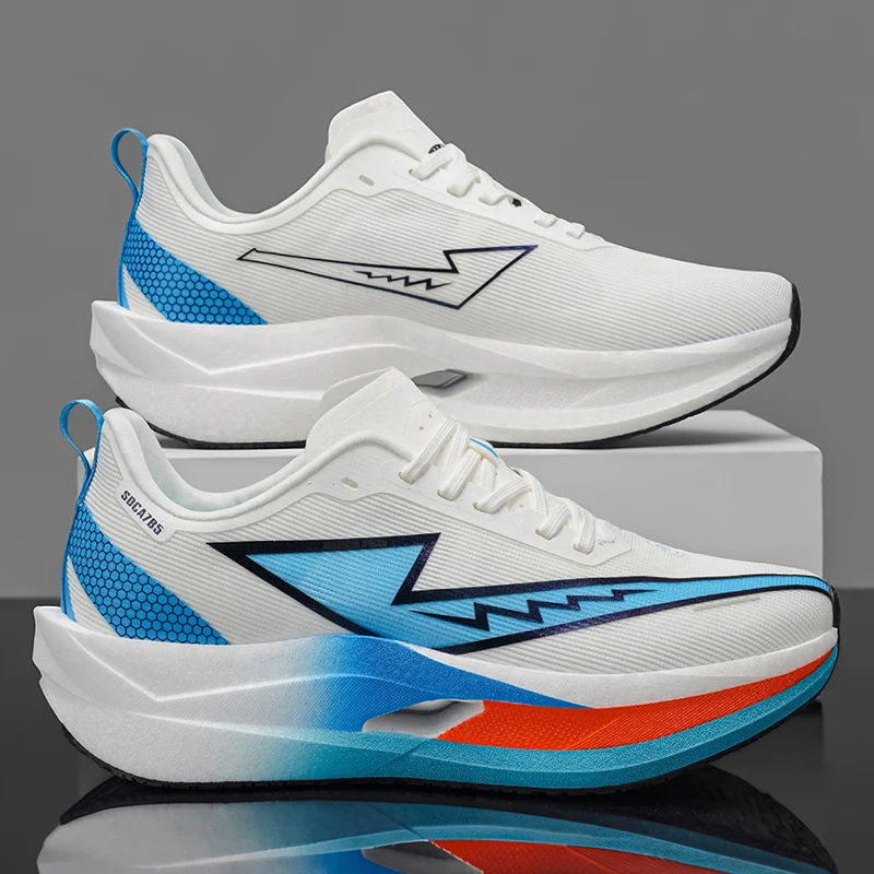 Chaussures de sport décontractées pour hommes, chaussures de course professionnelles pour marathon avec plaque de carbone pour l'absorption des chocs, adaptées à la salle de sport, à l'athlétisme et aux activités sportives quotidiennes, style minimaliste.