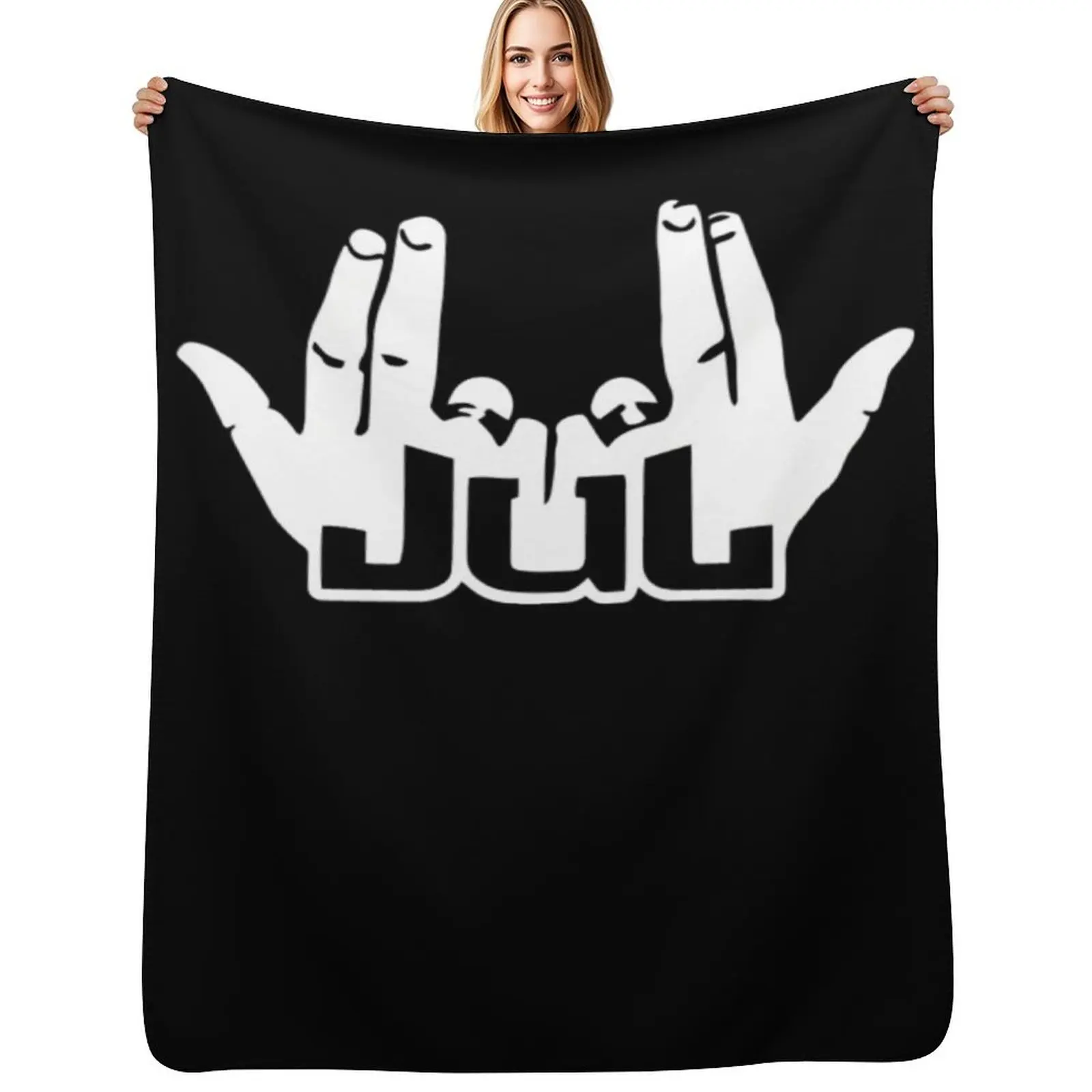 Jul sign Throw Blanket Beach Retros Moving Summer Beddings Hairy for winter Blankets