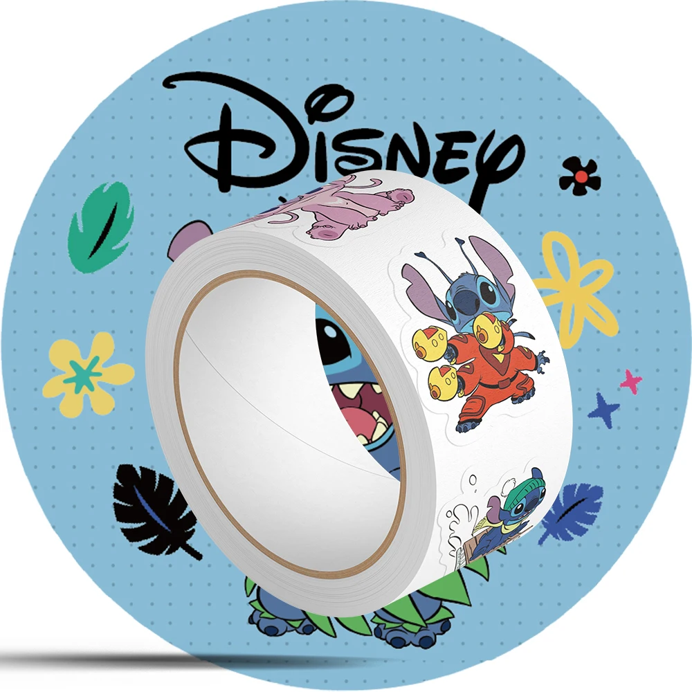 500 stks/rol Disney Mix Cartoon Leuke Stitch Mickey Prinses Stickers Auto Laptop Bagage Skateboard Waterdichte Meisje Seal Sticker