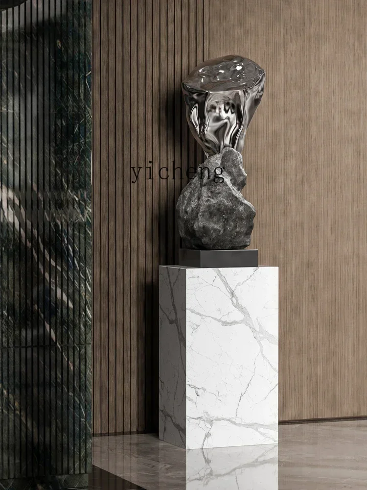 b1 GRP Sculpture Decoration Lucky Stone Club Sales Office Staircase Art