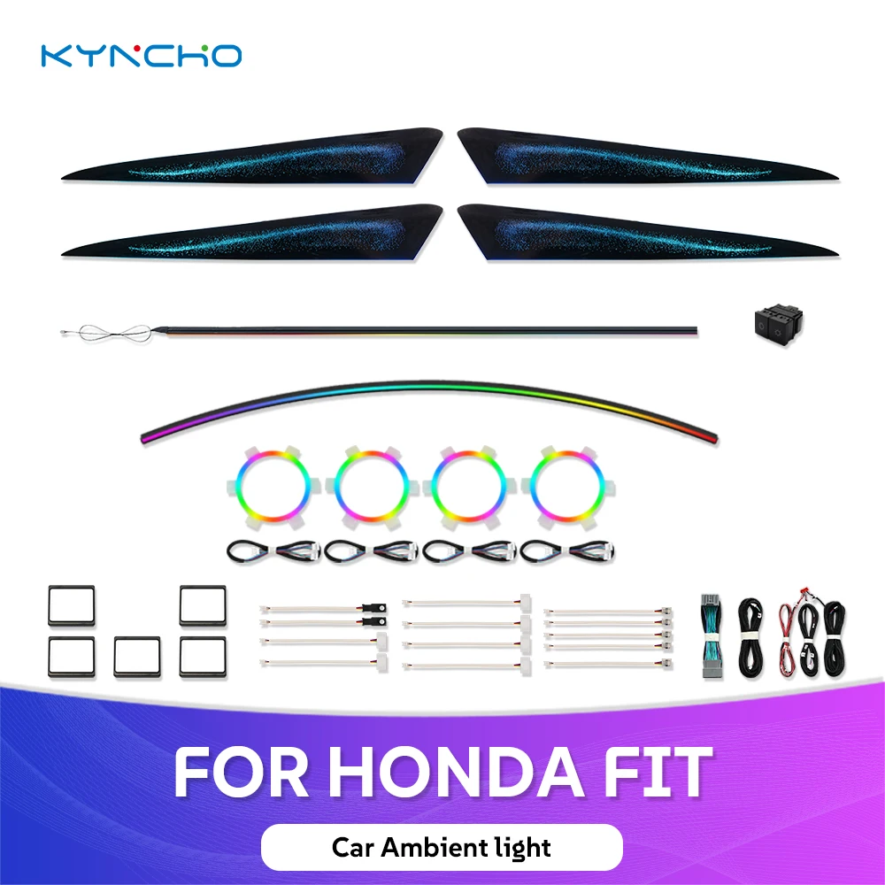 

For Honda jazz Fit Gk5 Car Ambient Light LED Lamps Serving Interior LED Marquee Neon Light Automotive Ambient Lighting