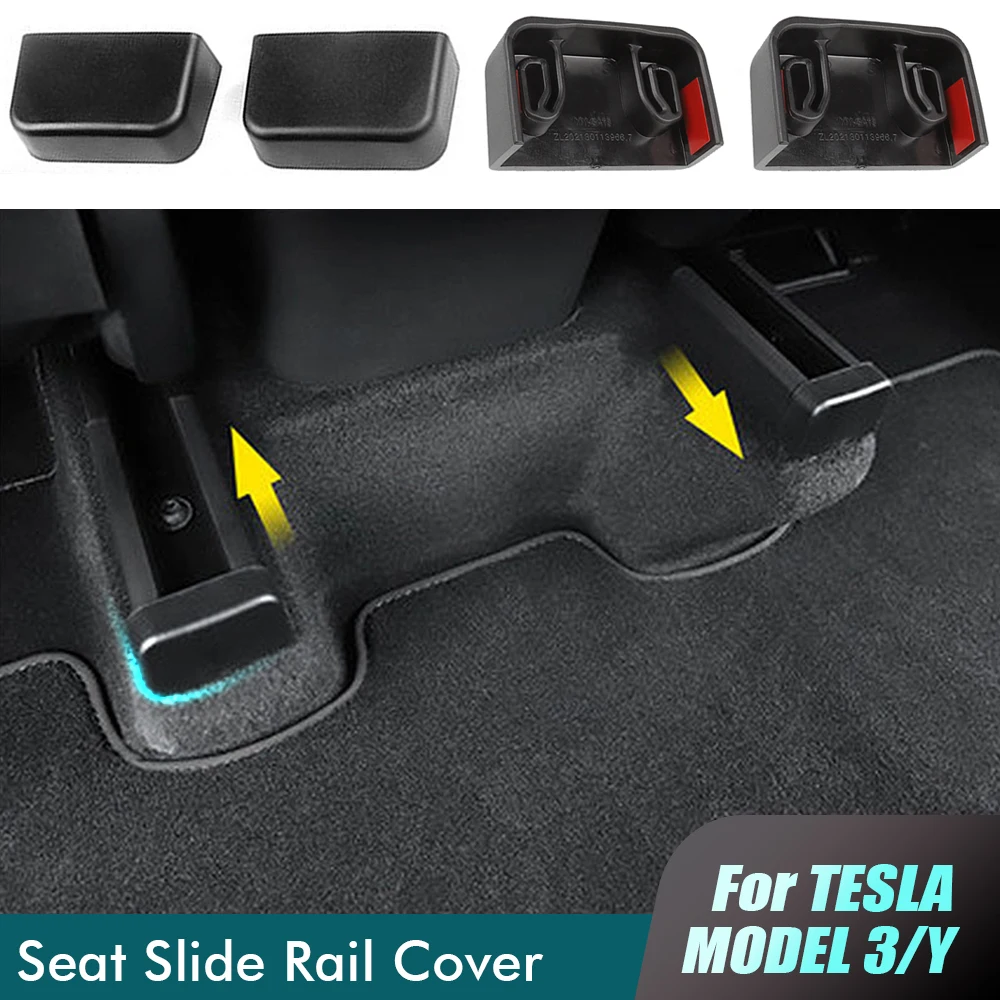 Seat Slide Rail Plug Rubber For Tesla Model 3 Model Y Rear Seat Slide Rail Soft Protector Cover Anti Kick Car Accessories