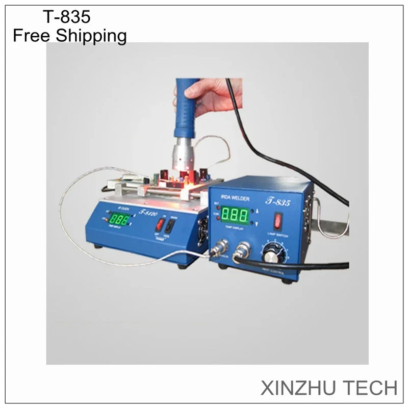 T-8120+T-835 Infrared Rework Station BGA SMD IRDA Welder Heating Rework Station Preheater Soldering Station Desoldering Station