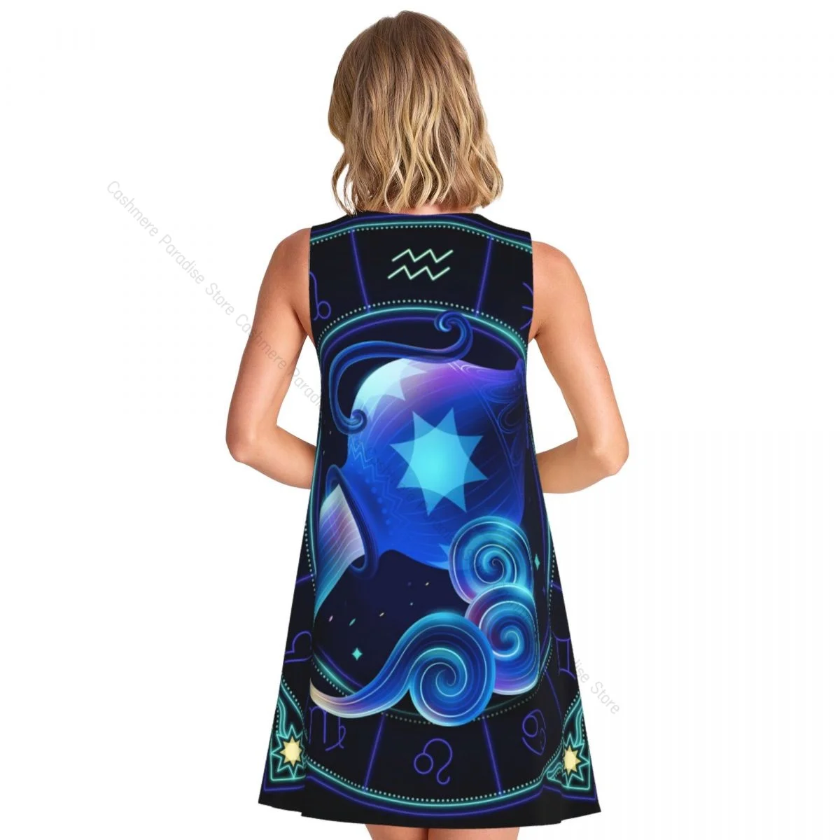 Robes d'été pour femmes, t-shirt de plage, sans manches, signe du zodiaque, décontracté, ample, débardeur, 2025