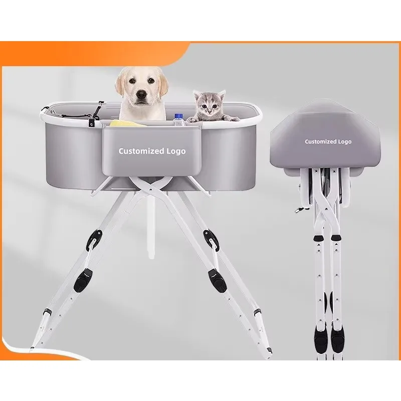 Dog bath cleaning station, liftable, foldable, portable, suitable for indoor/outdoor bathing, showering, grooming