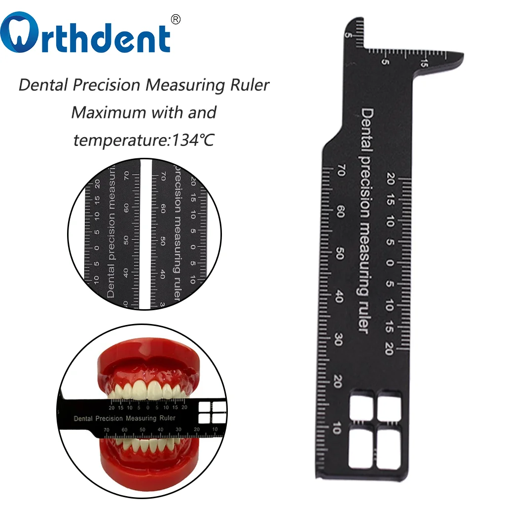 1 szt. Dentystyczny precyzyjny miernik linijka miernicza pomiaru rozpiętości narzędzi medycznych do fotografii zaciskowych urządzeń stomatologicznych