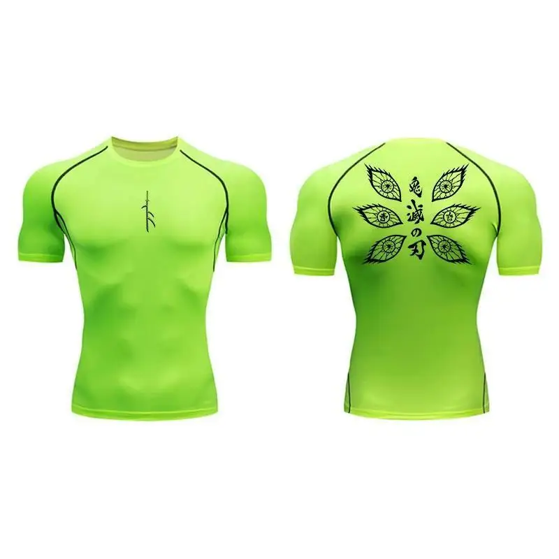 2025 Summer Men's Fashion Kokushibo Printed Running T-shirt Loose and Comfortable T-shirt Breathable Quick Drying Sportswear Top