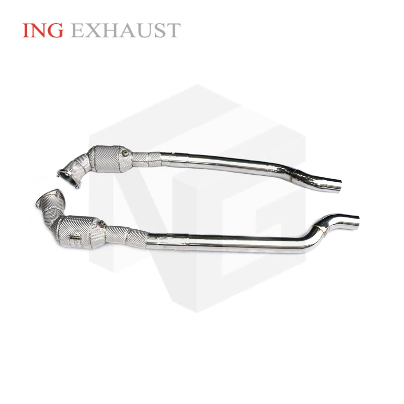 ING Stainless Steel Catalytics Downpipe for MASERATI Quattroporte 4.7L Heat Shield Converter Auto Tube Four Drive Exhaust System