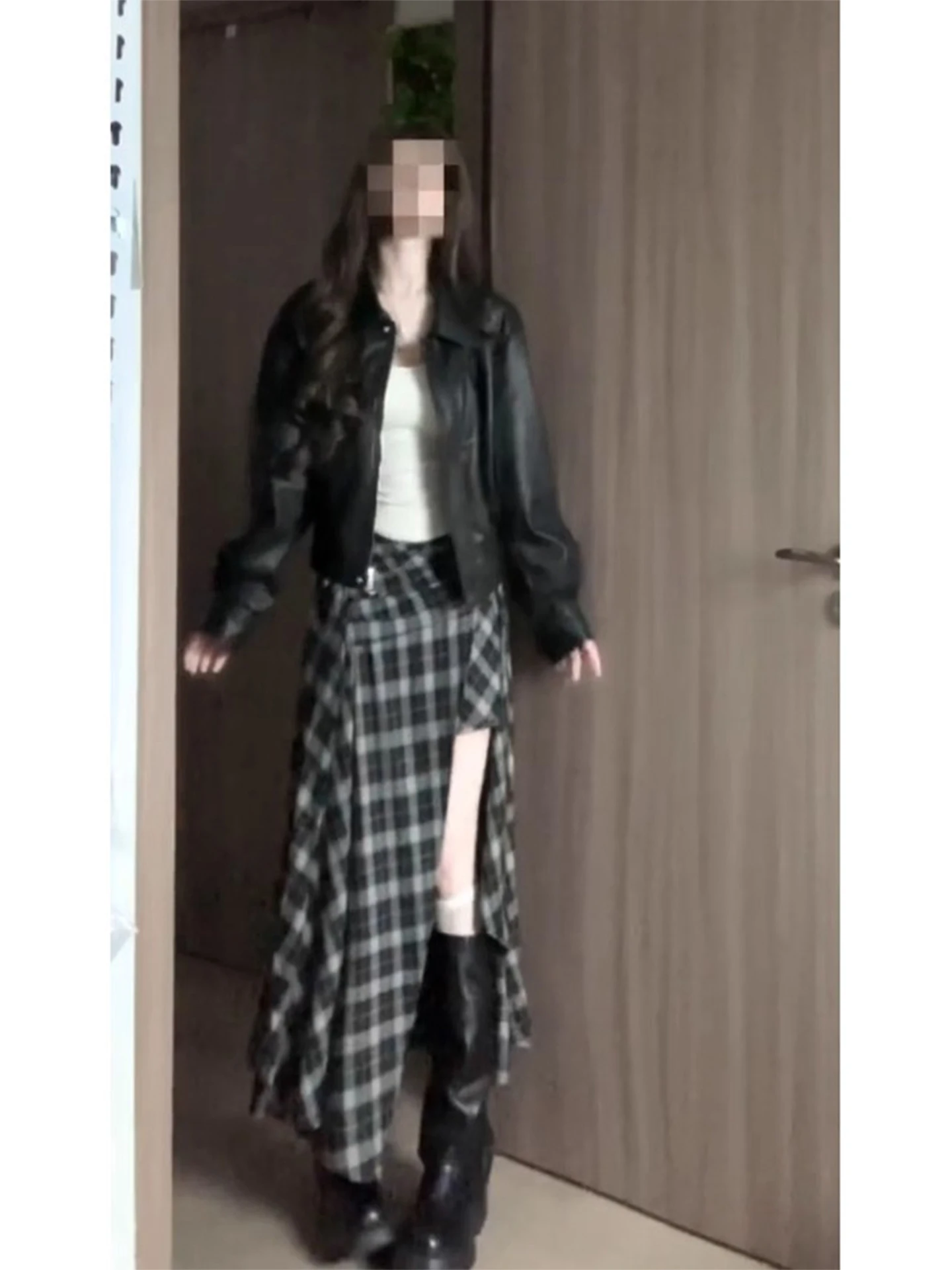 Kurtka skórzana damska ort Bla, jesień 2025, nowa, luksusowa, luźna, uniwersalna, motocyklowa, modna odzież wierzchnia.