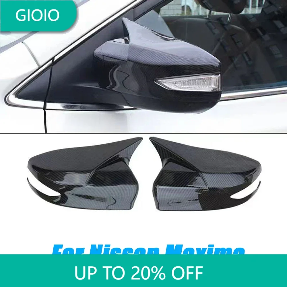 

For Nissan Maxima 2016 2017 2018 2019 Rear View Rearview Side Mirror Cover Trim ABS Carbon Black Sticker Decoration Accessories