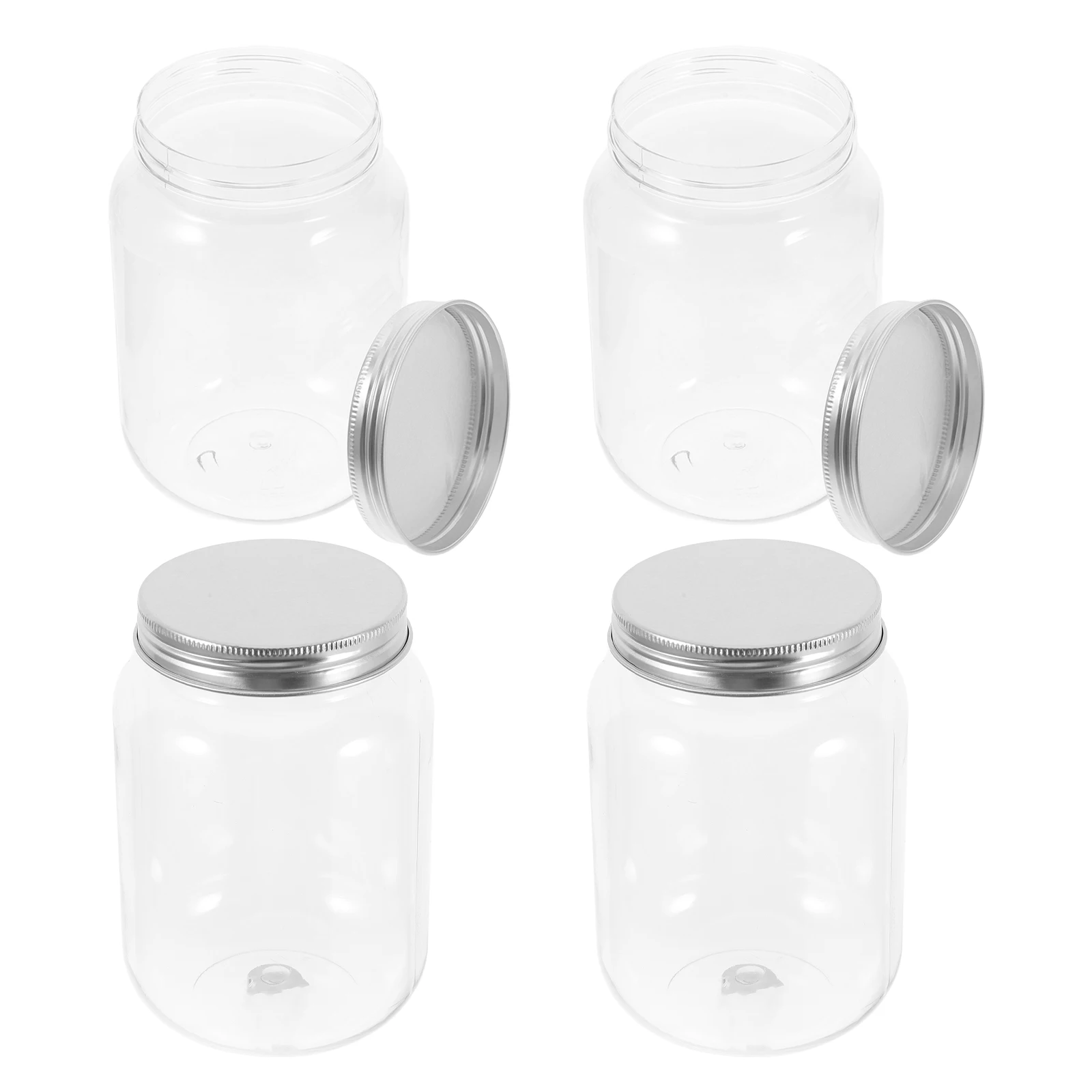 

Plastic Bottle Airtight Containers Baby Food Jars Glass Apothecary with Lids Canisters Baking Supplies Candy