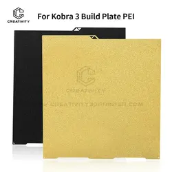 Para kobra3 pei folha dupla face 256x268mm texturizado pei folha placa de construção para anycubickobra 3 combo impressora 3d