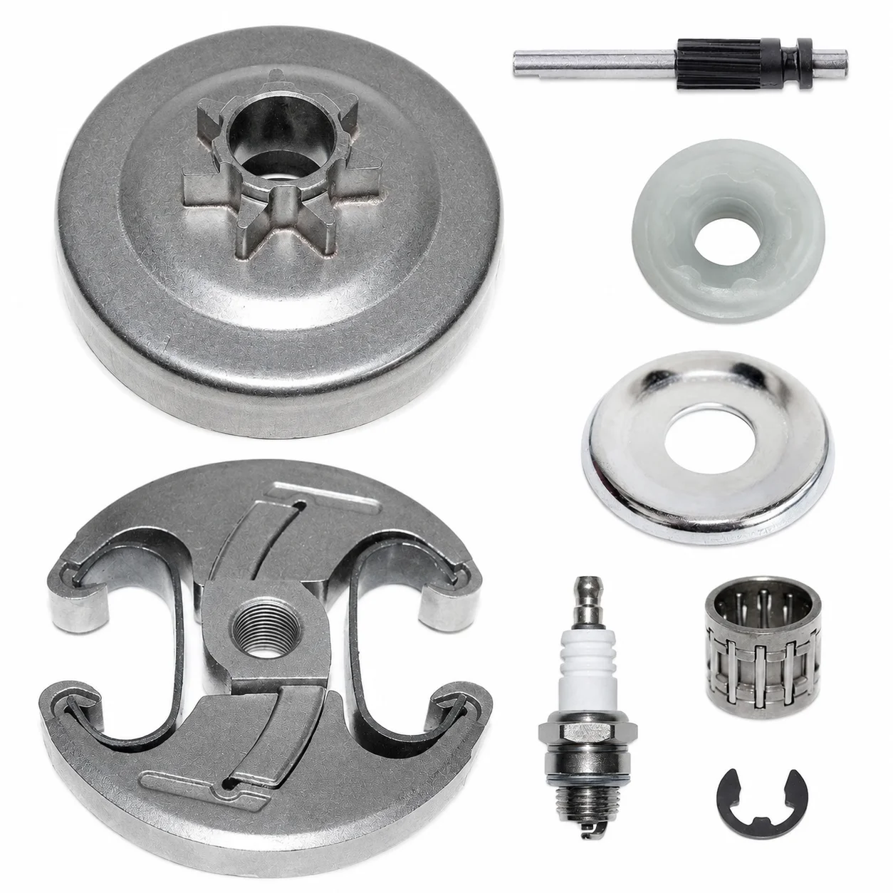 Clutch Sprocket Drum Kit Oil Pump Worm Gear Spark Plug For Husqvarna 345 350 Jonsered 2151 2152 2153 Replaces 537110503 Chainsaw
