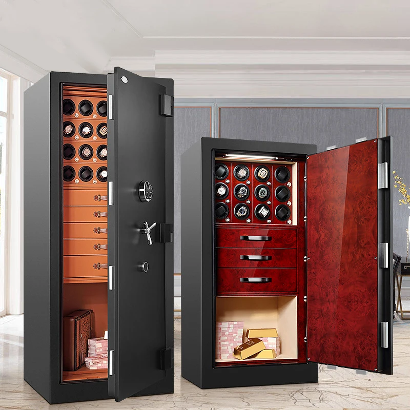 Large Luxury Wardrobe Hidden Smart Fingerprint Lock Safe Automatic Watch Winder Box Anti Theft Jewelry Drawer Safe 8 - 20 Slots