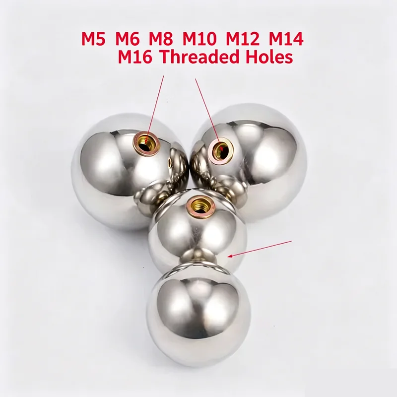 63-200mm High Precision Threaded Steel Ball With Hole Bushing, Industrial Fastener For Mechanical Engineering