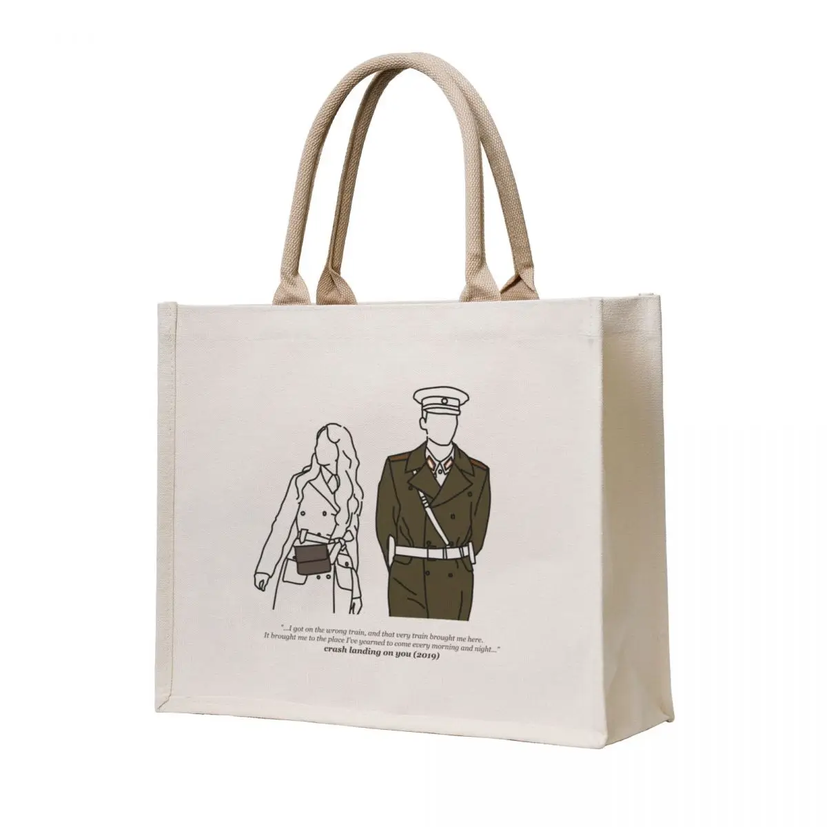 

Crash Landing on You Tote Bag university shopper bag tote bags cloth bags Big bag women great