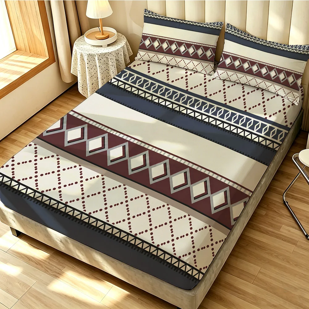 3pcs Persian Retro Patterned Printed Coreless Bed Sheet Set In Multiple Sizes, Soft Bed Cover Bedroom Gift Bedding Decoration