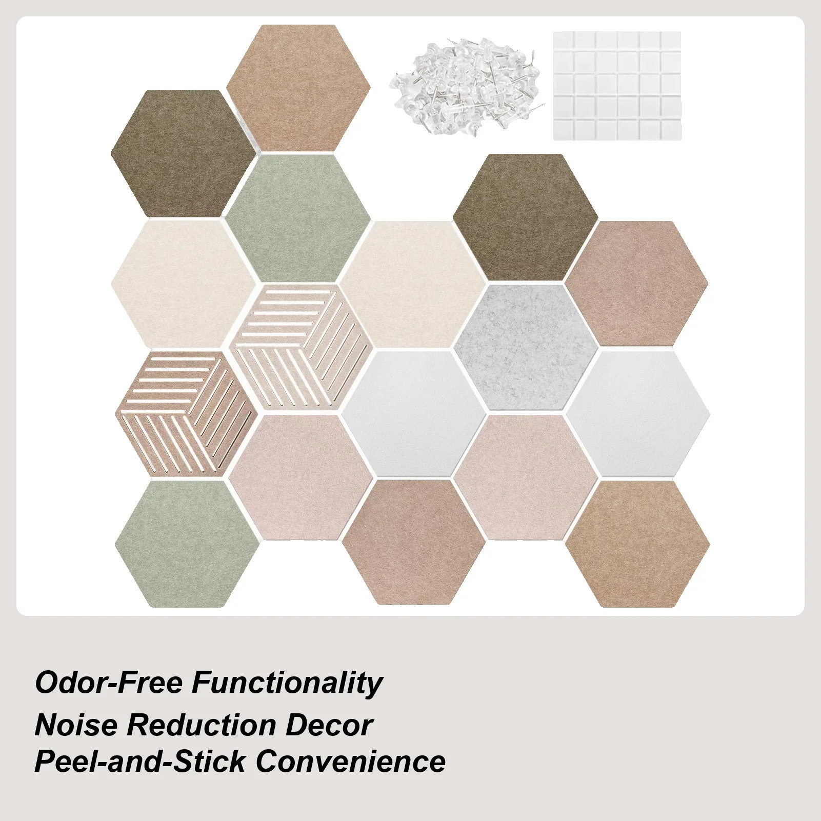 12-inch Hexagonal Cork Board Hexagonal Prayer/vision Pin Boards Fiber Polyester Soundproof Felt Bulletin Wall Decor