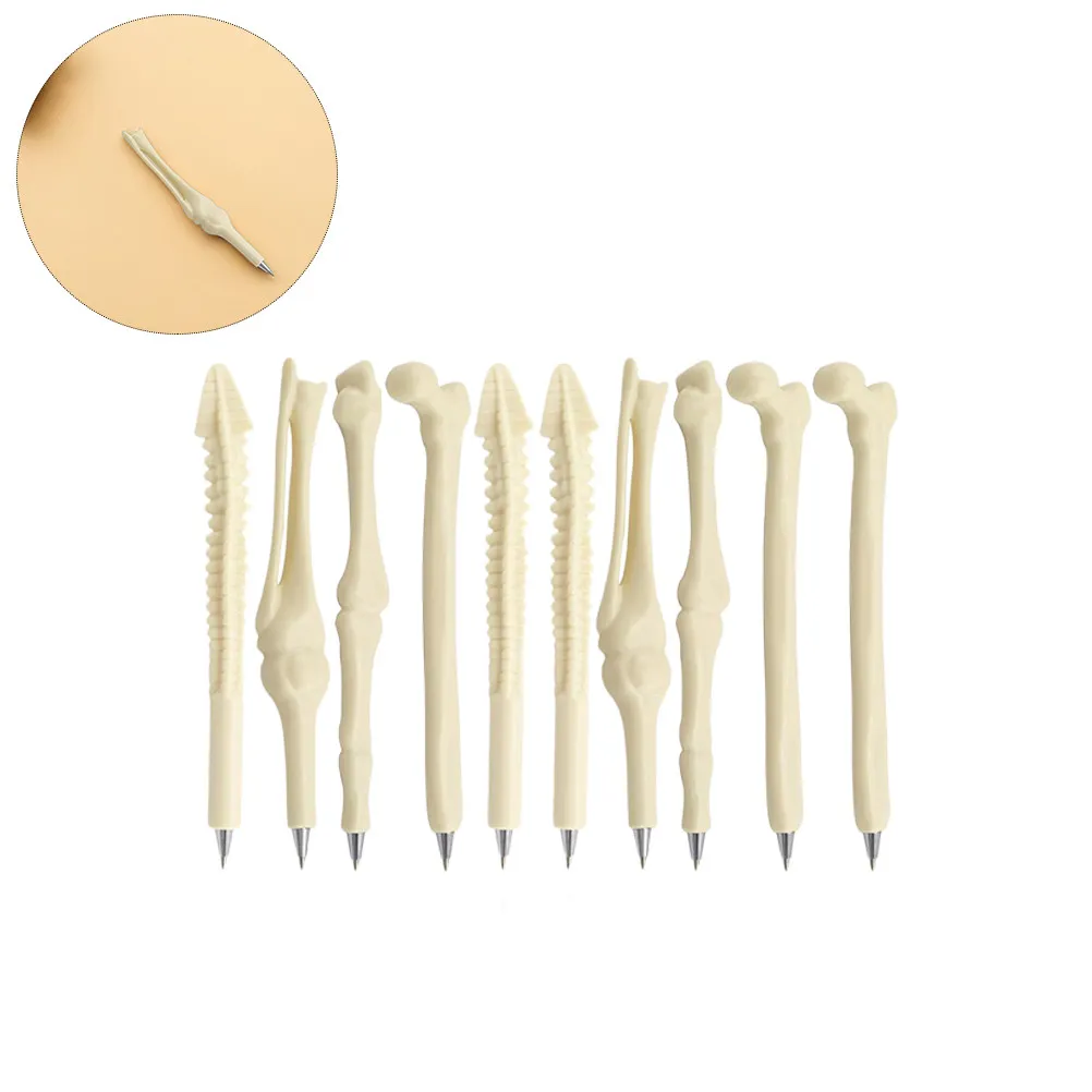 20Pcs Creative Bone Design Ballpoint Pens Plastic ABS Solid Rod 147Mm for Healthcare Professionals Nurses Doctors Students