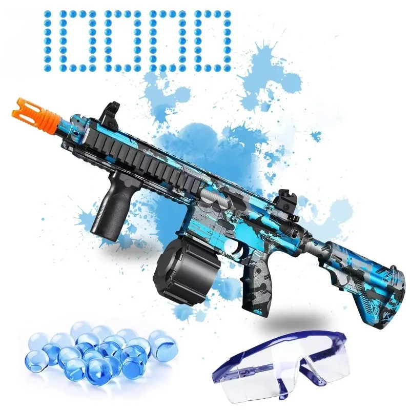 Brinquedos infantis ao ar livre M416 Pistola de respingos manual e elétrica 2 em 1 Ball Blaster