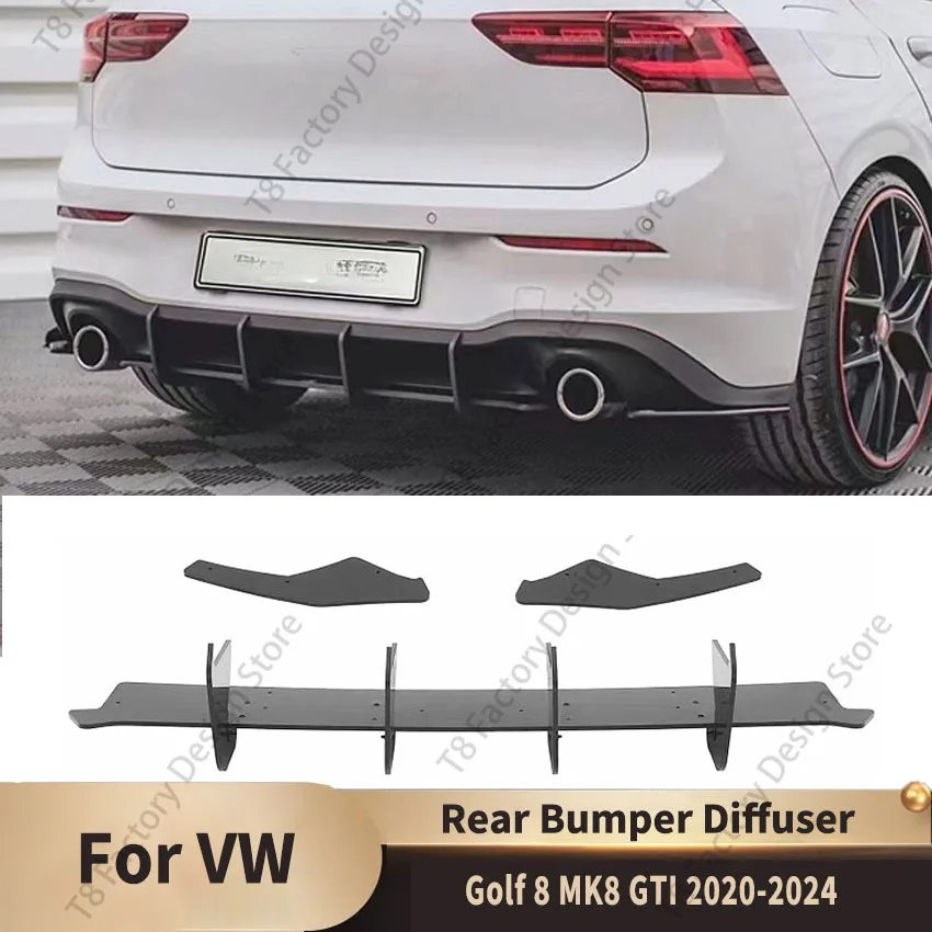 

Диффузор заднего бампера Maxton Style для VW Golf 8 MK8 GTI 2020-2024, лезвие, задний спойлер, комплект кузова, сплиттер, защитный аксессуар