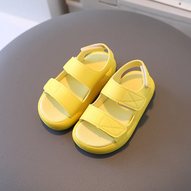 Summer New Children Sandals Baby Pure Color Candy Color Sandals Boys Girls Fashion Breathable Beach Sandals