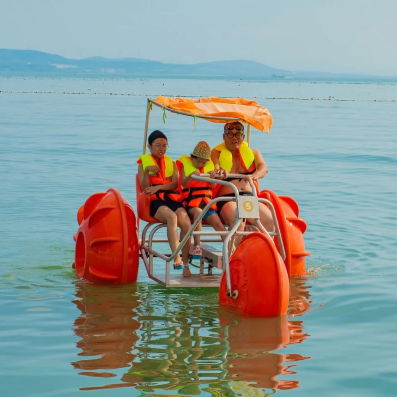 

Two Person on Sea and Lake with 3 Wheels Pvc Pontoons Inflatable Pedal Water Bikes Water Bicycle