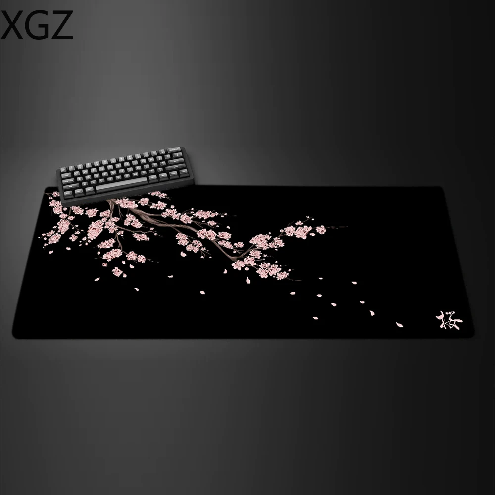 Japanese Sakura Mouse Pad Gray Laptop Game Desk mat    Animation Suitable for Office Gamer Keyboard PC  Carpet image 5