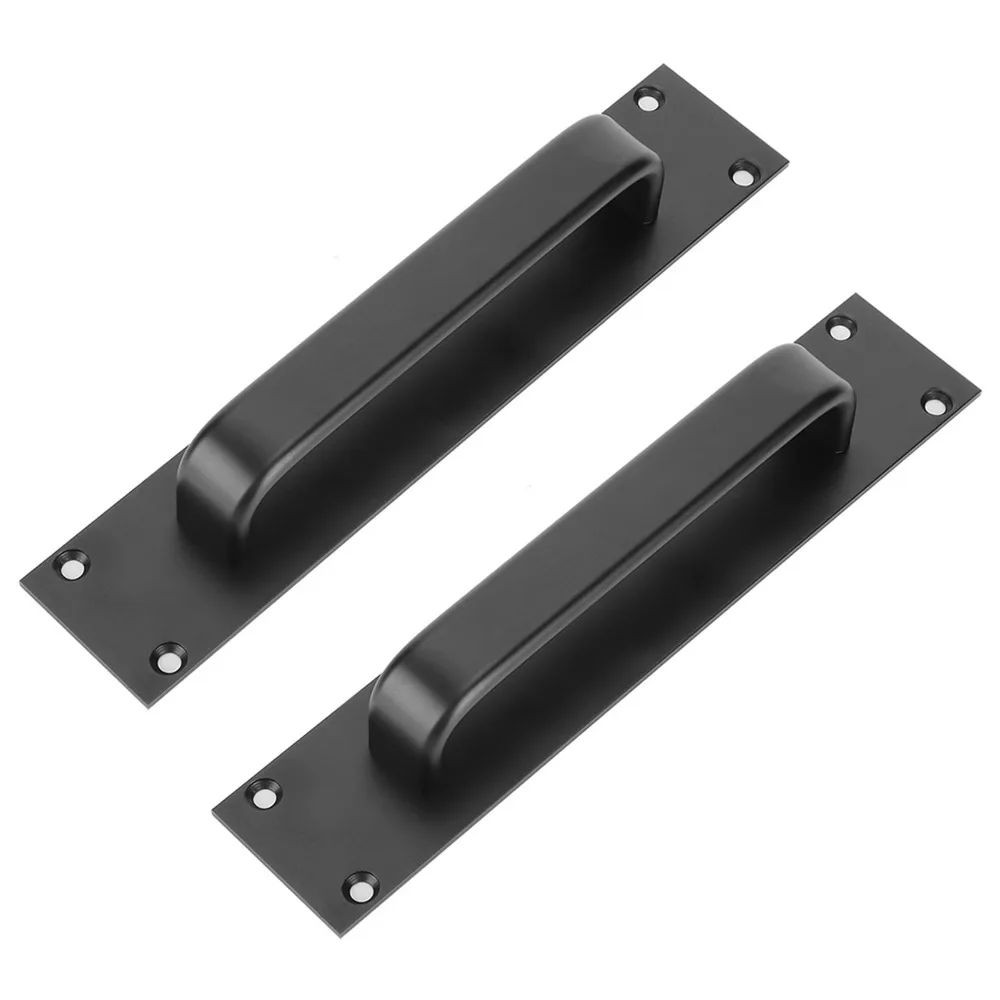 2 Pack Aluminum Alloy Door Pull Handle Black 7.9 Inch Long Sliding Door Handle 180mm Hole Center Barn Door Handles Bathroom