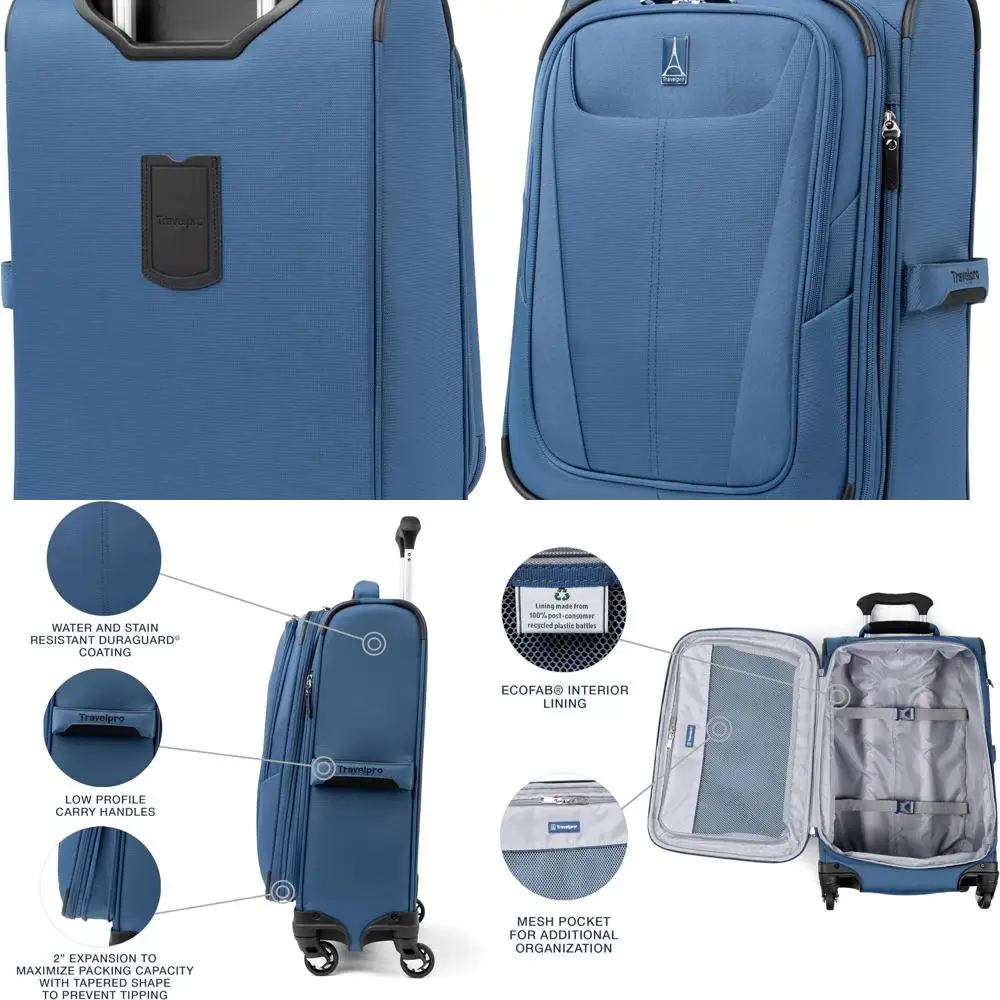 

Compact 20-Inch Expandable Spinner Luggage, Lightweight Suitcase for Men & Women, Ensign Blue, Carry-on