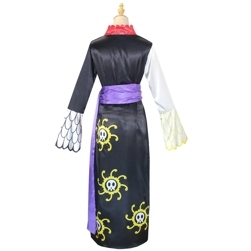 Anime Boa Hancock Cosplay With Cloak Boa Dress Costume Sailor Suit Boa Hancock Cosplay Costume Custom size Black Dress Earrings