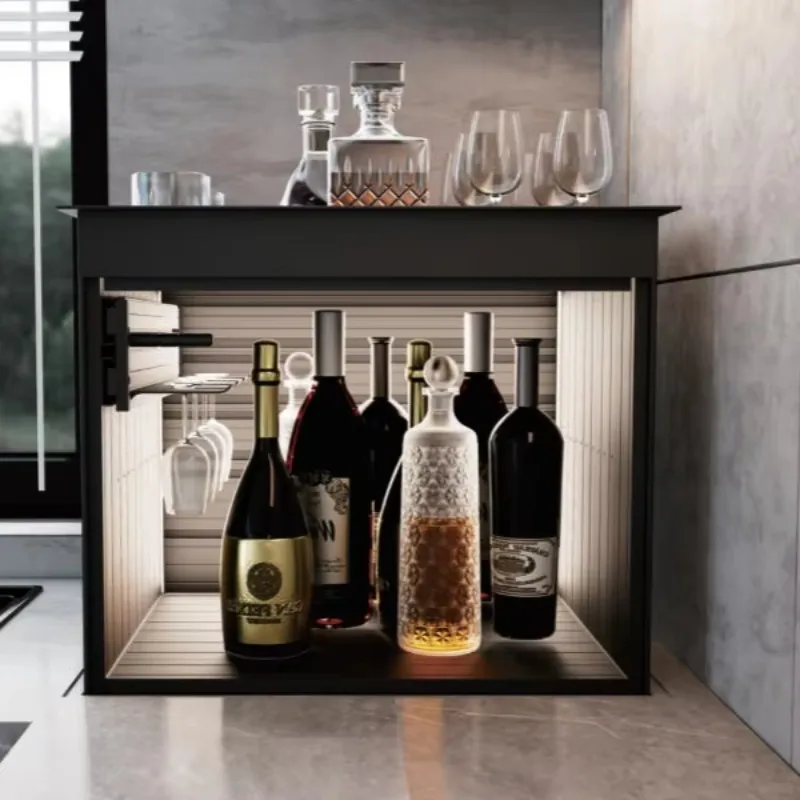 Kitchen Corner Storage Cabinet with Lifting Basket