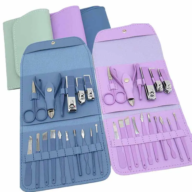 

12/16Pcs Nail Clippers Set Stainless Steel Ear Spoon Nail Cutters Scissors Kit Manicure Beauty Tools Nail Kit Professional Set