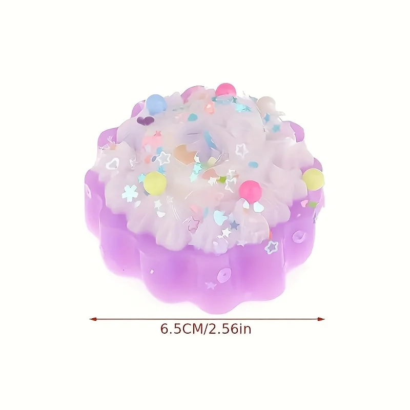 Jouet de gâteau à presser relaxant décoré de fleurs et de perles colorées
