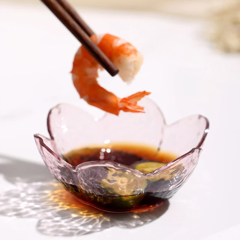 Ice Cream Small Dinner Plates Hammer Pattern Cherry Blossom Sauce Dishes Small Plastics Seasoning Dish Sauce Bowl