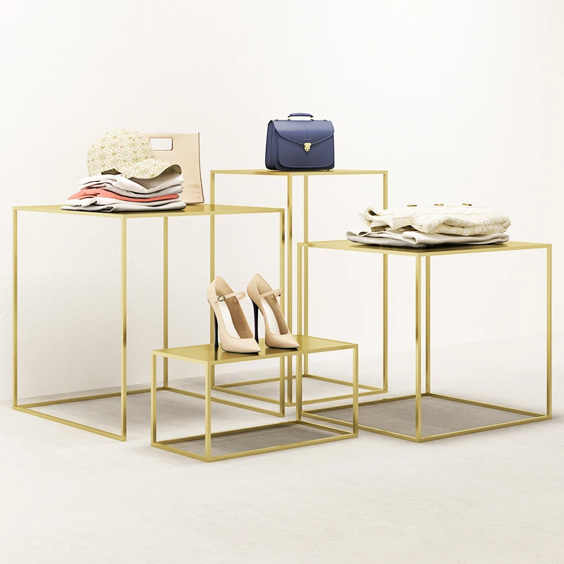 Display table Floor-to-ceiling Nakajima flowing water table Nano-gold creative window Shoe bag rack High and low table setting