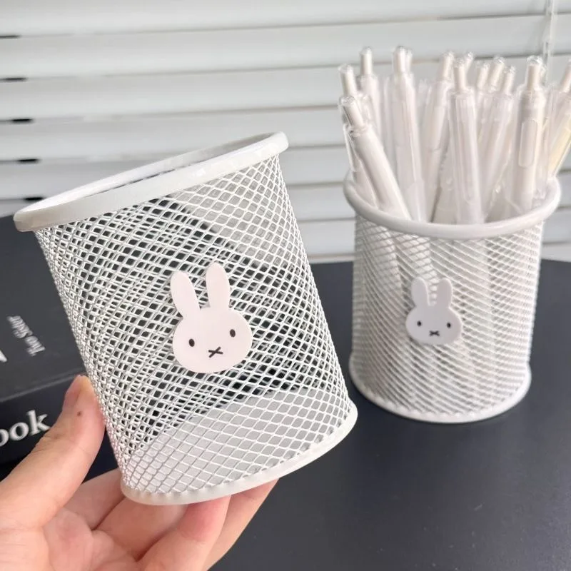 Anime Miffy Large Capacity Pen Holder Thick Sturdy Durable Desk Stationery Organizer Multifunctional Cosmetic Brush Storage Cup