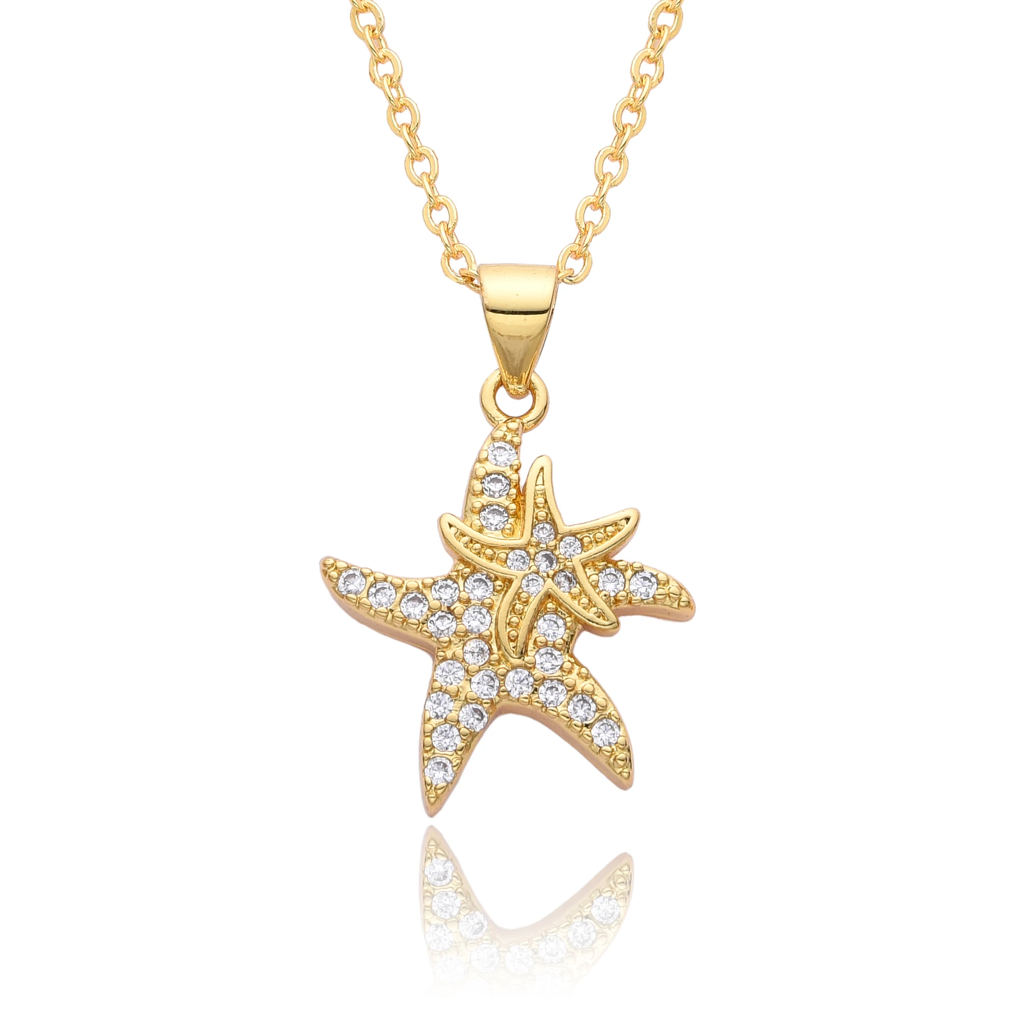 New Y2k Gold Color Hollow Star Charms Micro-inlaid CZ Necklace for Women Choker Chain Pendant DIY Jewelry Accessories Wholesale