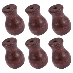 6pcs Wood Cord Tassels Decorative Wooden Blind Pull Knob Household Curtain Accessories Window Treatment Decorative Hardware