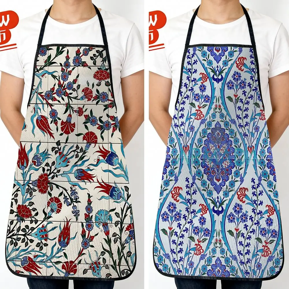 

Art Iznik Tile Patterns Best-Selling Unisex Long Waterproof Apron for Kitchen Cooking, Pottery, Painting, DIY Gifting