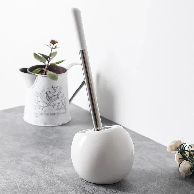 

Creative Ceramics Toilet Brush Floor-standing Holder Practical Cleaning Brushes Bathroom Accessories Clean Tool with Base