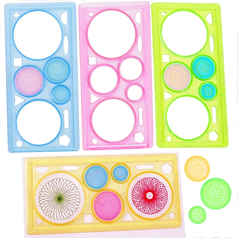 1/4/8PCS Children Painting Template Creative Gears Geometry Spirograph Drawing Stencils Set Art Crafts Kids Educational Toy TMZ