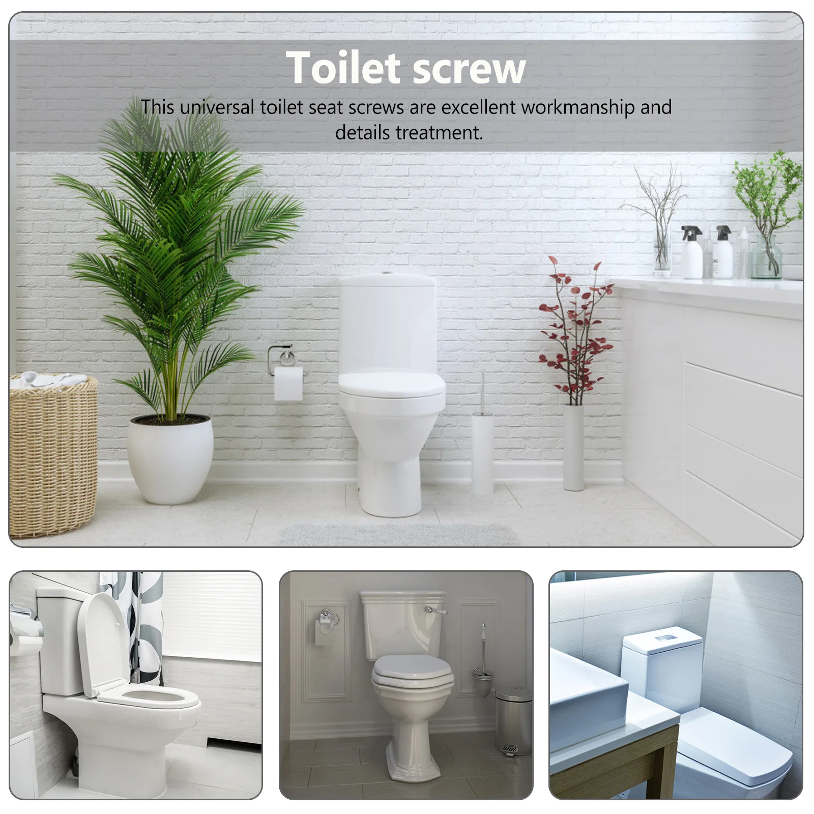 

4Pcs Toilet Seat Screws Universal Stainless Steel Durable Replacement Bolts Toilet Seat Fixing Hardware Accessories