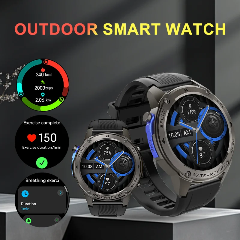 Outdoor Sports Smart Watch Man women AMOLED Dual-Frequency GPS 50m Waterproof Heart Rate Multi-Sport smartwatch