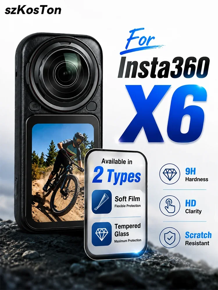 For Insta360 X6 Screen Protector Tempered Glass Soft Film HD Clear Anti Scratch Cover Display Protective Film Camera Accessories