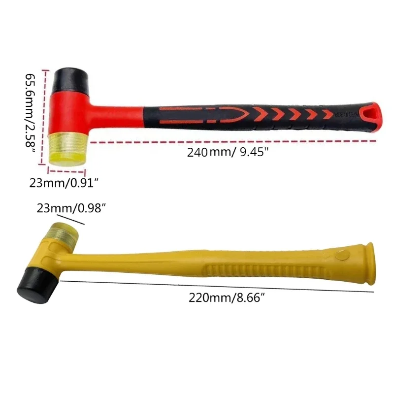 DIY Gold and Silver Tool Hammer Hand Tool Rubber Hammer Multi functional Soft Hammer Double sided Rubber Hammer