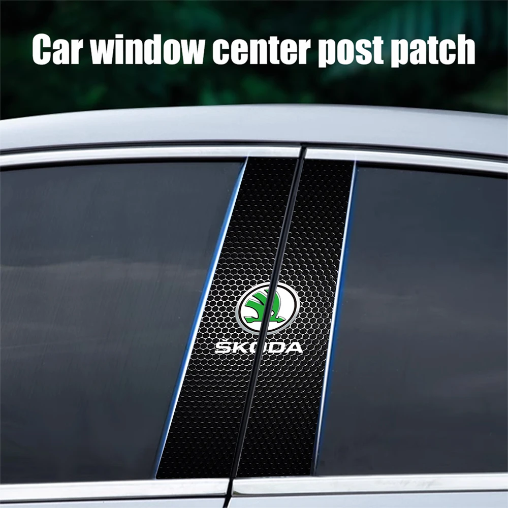 Auto Door Middle Column Waterproof Dustproof Decal  Car B Pillar Decor Sticker Accessories For Skoda Octavia Fabia Kodiaq Rapid