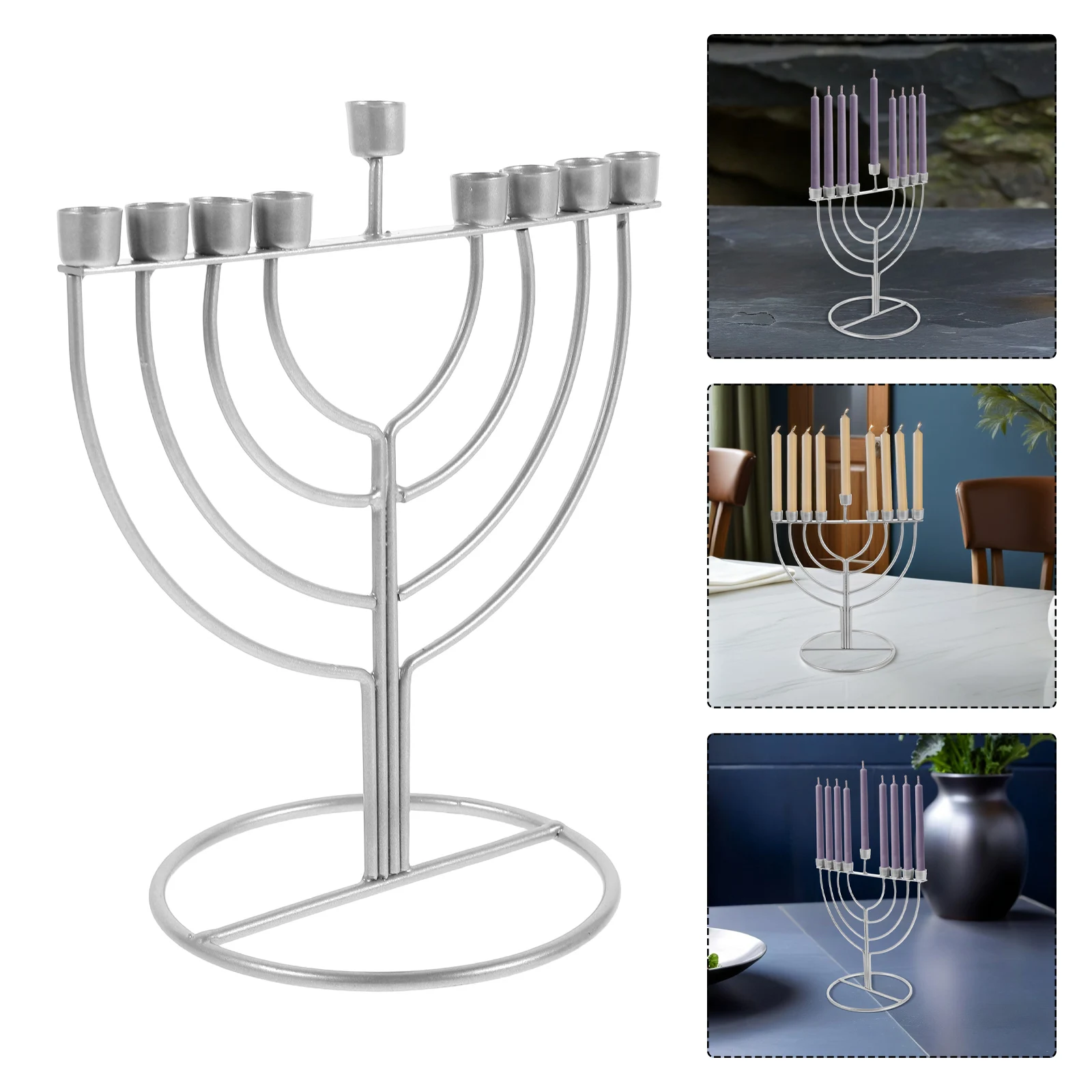 

Table Jewish Candlestick Holder Hanukkah Decoration Menorah Golden Delicate Candelabra Menorah For Desk Cabinet Living Room